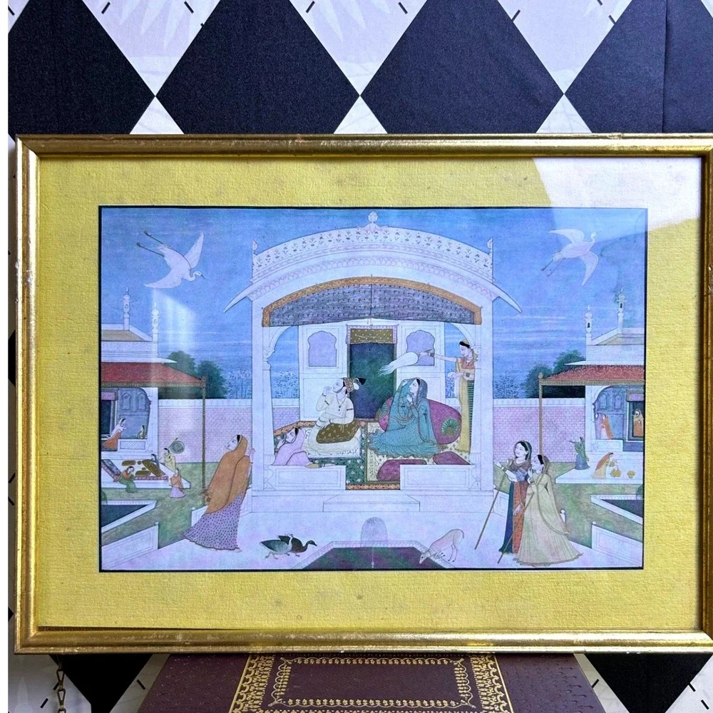 Vintage Framed Indian‎ Pahari Nala Damayanti 15